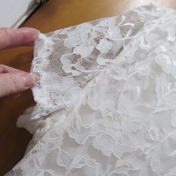 NWT Isaac Mizrahi Floral Lace Top Short Sleeve Lined Ivory "Ivy" Size XXL - Picture 9 of 16